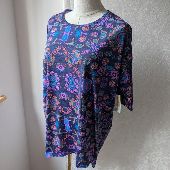 LulaRoe lot 10 Irma Tunic Tops pretty Patterns Blouse Short Sleeve - Picture 3 of 7